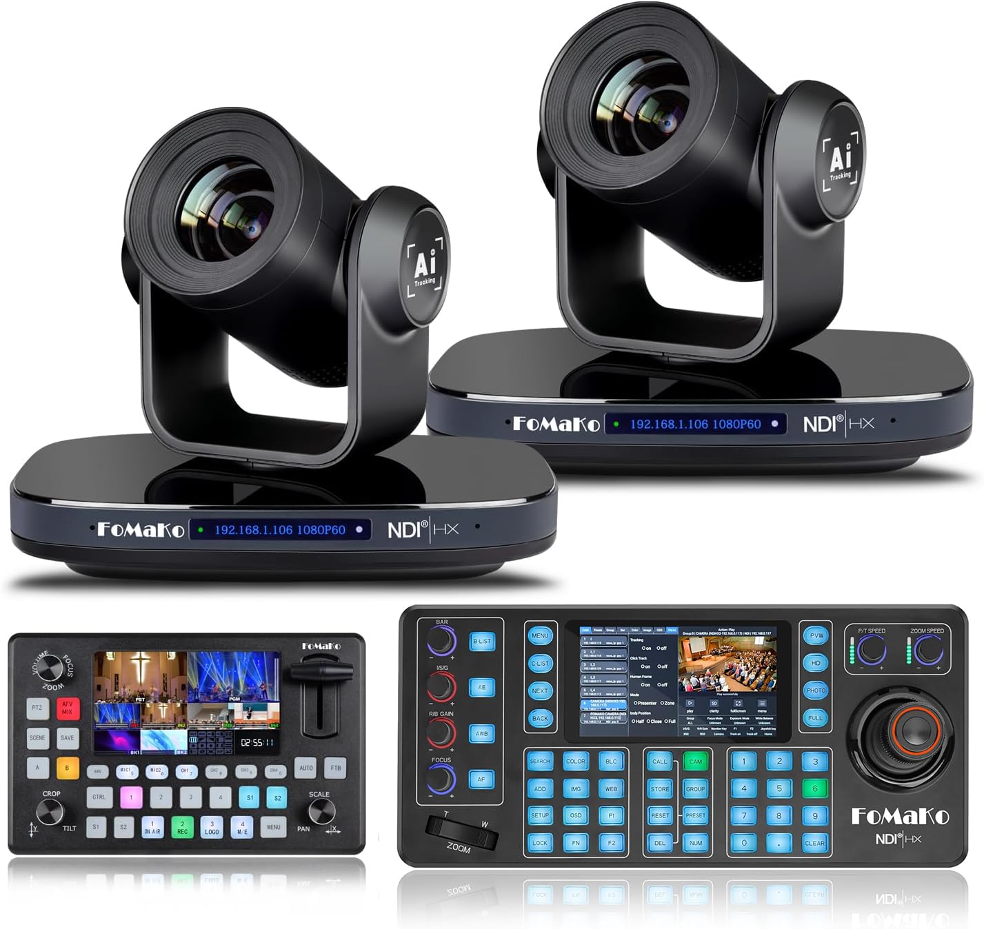 Amazon.com: FoMaKo NDI PTZ Camera HDMI AI Tracking 30X Optical